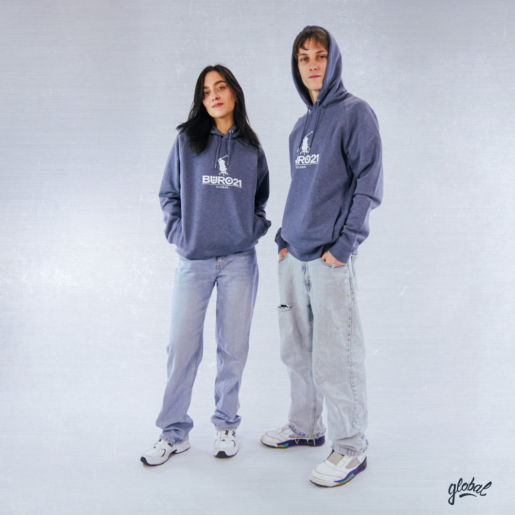 Original „BÜRO21“ Dark Heather Blue Unisex Hoodie