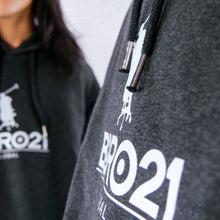 Lade das Bild in den Galerie-Viewer, Original „BÜRO21“ Dark Heather Grey Unisex Hoodie
